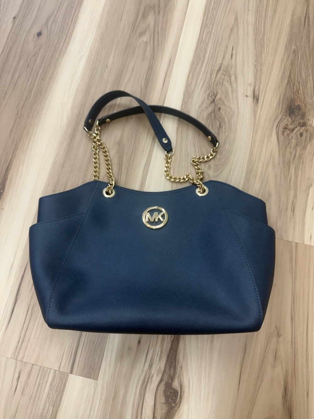 Michael Kors Navy Chain-Handle Tote